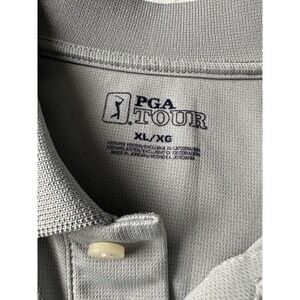 Breathable PGA Tour Polo Shirt Mens XL Gray Black Strip Golf Short Sleeve